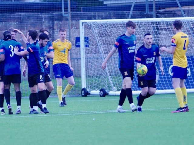 Action and goal celebrations from Lancing's win over Three Bridges / Picture: Stephen Goodger