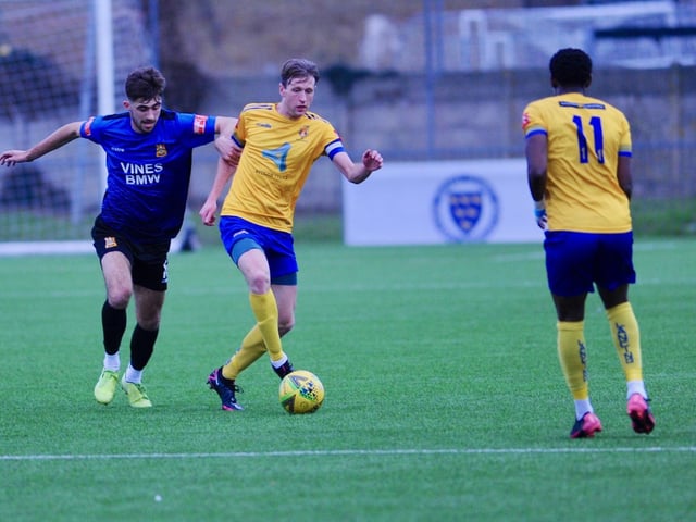 Action and goal celebrations from Lancing's win over Three Bridges / Picture: Stephen Goodger