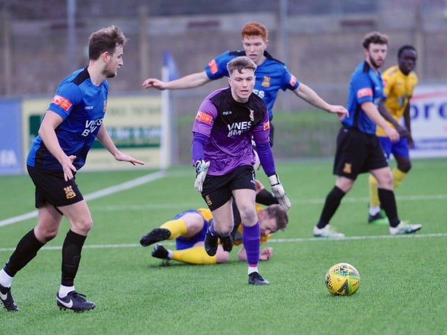 Action and goal celebrations from Lancing's win over Three Bridges / Picture: Stephen Goodger