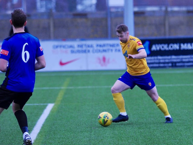 Action and goal celebrations from Lancing's win over Three Bridges / Picture: Stephen Goodger