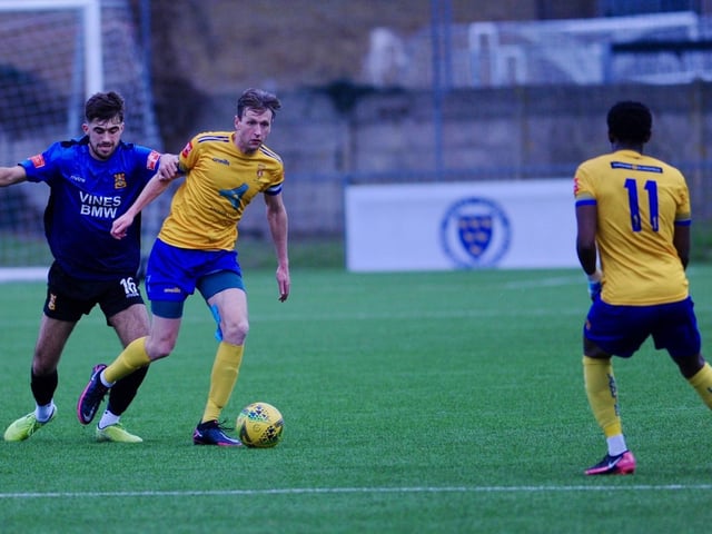 Action and goal celebrations from Lancing's win over Three Bridges / Picture: Stephen Goodger