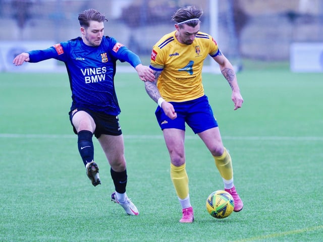 Action and goal celebrations from Lancing's win over Three Bridges / Picture: Stephen Goodger