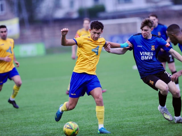 Action and goal celebrations from Lancing's win over Three Bridges / Picture: Stephen Goodger