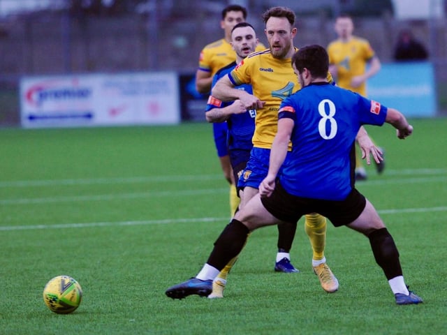 Action and goal celebrations from Lancing's win over Three Bridges / Picture: Stephen Goodger