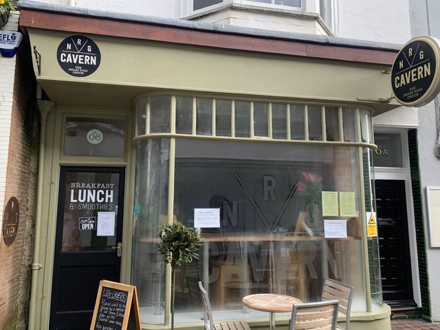 NRG Cavern in Bath Place is a café that focuses it's menu on balanced nutrition. NRG Cavern was inspected on May 29 2018