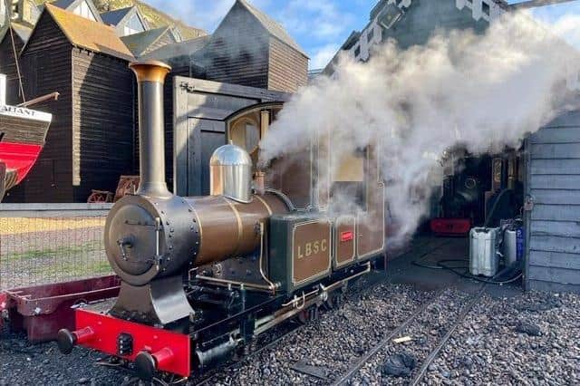 People can enjoy a minitaure steam train ride through the heart of the Hastings Old Town fishing quarter this weekend with trains running regularly between the boating lake and Rock-a-Nore. SUS-220402-094402001