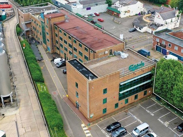 Jacobsen House in Bridge Street is on the market for £2,750,000. The sales advert reads: "Jacobsen House is now surplus to the requirements of Carlsberg Marston's Brewing Company and is being offered for sale. The adjoining brewery is unaffected by the proposed disposal. The property comprises a detached three-storey office building, which was built in the mid 1900s and is of red brick construction, surmounted beneath a flat roof with the following brief specification: Reception area, restaurant / bar, roof terrace, open plan offices with meeting rooms and car parking."