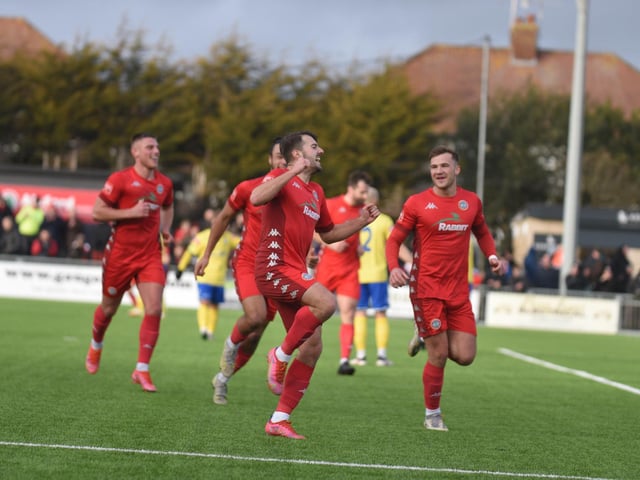 Action and goal celebrations from Worthing's 6-0 Isthmian premier win over Wingate & Finchley at Woodside Road / Pictures: Marcus Hoare