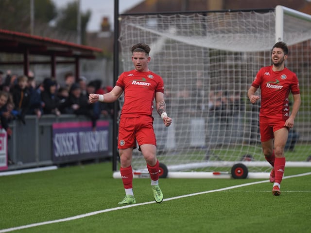 Action and goal celebrations from Worthing's 6-0 Isthmian premier win over Wingate & Finchley at Woodside Road / Pictures: Marcus Hoare