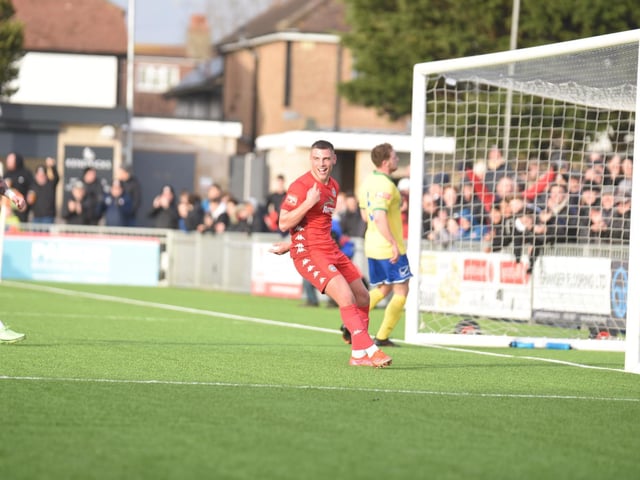 Action and goal celebrations from Worthing's 6-0 Isthmian premier win over Wingate & Finchley at Woodside Road / Pictures: Marcus Hoare