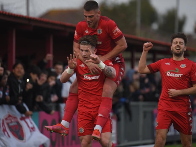 Action and goal celebrations from Worthing's 6-0 Isthmian premier win over Wingate & Finchley at Woodside Road / Pictures: Marcus Hoare