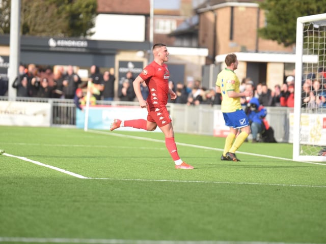 Action and goal celebrations from Worthing's 6-0 Isthmian premier win over Wingate & Finchley at Woodside Road / Pictures: Marcus Hoare
