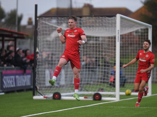Action and goal celebrations from Worthing's 6-0 Isthmian premier win over Wingate & Finchley at Woodside Road / Pictures: Marcus Hoare