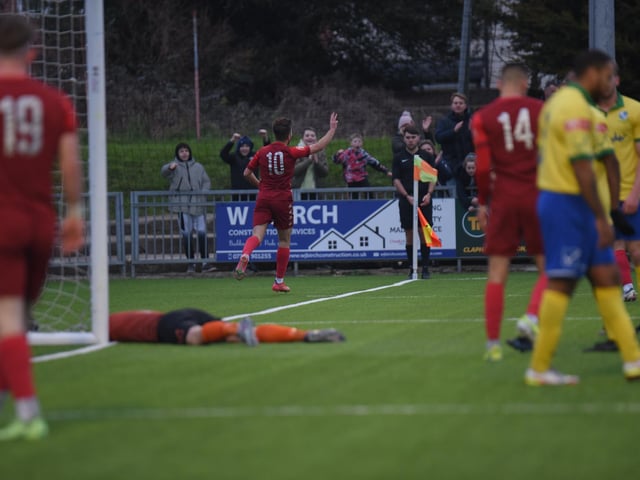 Action and goal celebrations from Worthing's 6-0 Isthmian premier win over Wingate & Finchley at Woodside Road / Pictures: Marcus Hoare