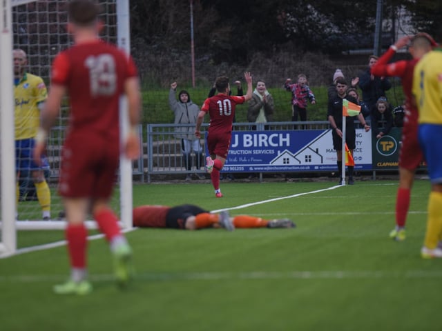 Action and goal celebrations from Worthing's 6-0 Isthmian premier win over Wingate & Finchley at Woodside Road / Pictures: Marcus Hoare