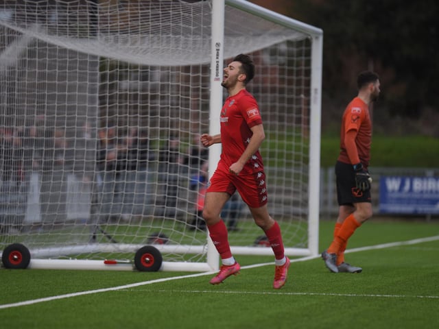 Action and goal celebrations from Worthing's 6-0 Isthmian premier win over Wingate & Finchley at Woodside Road / Pictures: Marcus Hoare