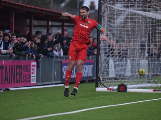 Action and goal celebrations from Worthing's 6-0 Isthmian premier win over Wingate & Finchley at Woodside Road / Pictures: Marcus Hoare