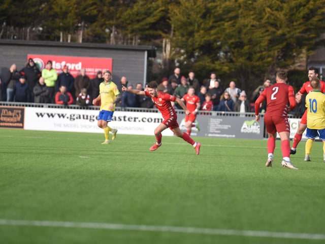 Action and goal celebrations from Worthing's 6-0 Isthmian premier win over Wingate & Finchley at Woodside Road / Pictures: Marcus Hoare