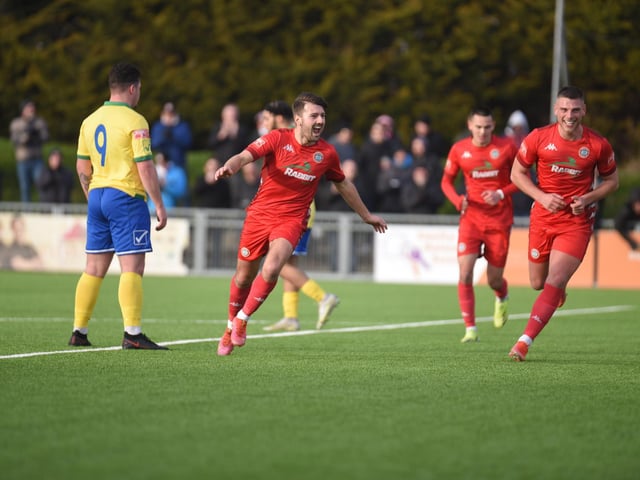 Action and goal celebrations from Worthing's 6-0 Isthmian premier win over Wingate & Finchley at Woodside Road / Pictures: Marcus Hoare