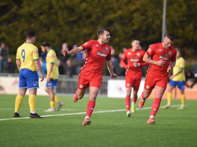 Action and goal celebrations from Worthing's 6-0 Isthmian premier win over Wingate & Finchley at Woodside Road / Pictures: Marcus Hoare