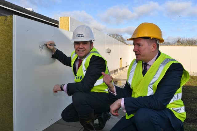 Topping out ceremony at the new ARU Peterborough site at Bishop's Road by Mayor Dr Nik Johnson and Prof. Ross Renton EMN-220214-145102009