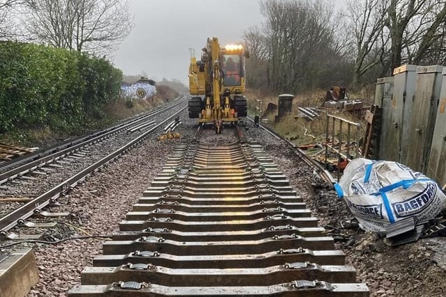 The new track is taking shape through Copyhold Junction. Picture: Network Rail Kent & Sussex.