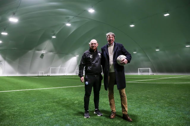 Academy Manager Kieran Scarff and co-owner Jason Neale inside the dome.