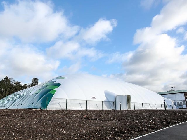 Peterborough United's new air dome.
