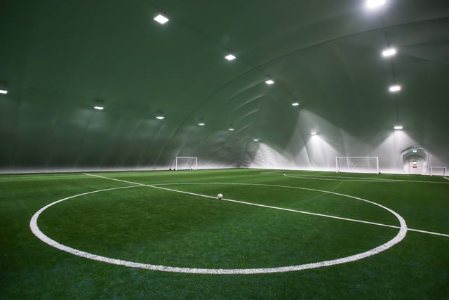 Inside the club's new air dome.