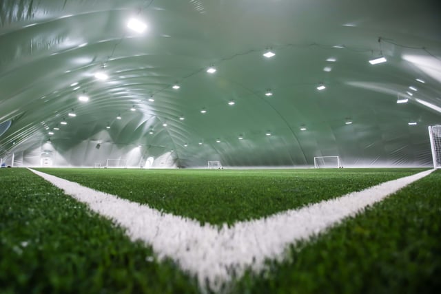 Inside the club's new air dome.