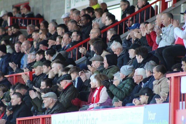 Reds fans watch on. Crawley Town v Forest Green Rovers. Picture by Cory Pickford SUS-220226-174418004