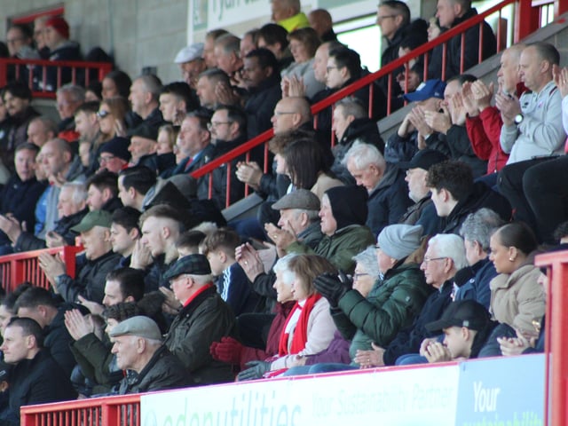 Reds fans watch on. Crawley Town v Forest Green Rovers. Picture by Cory Pickford SUS-220226-174418004