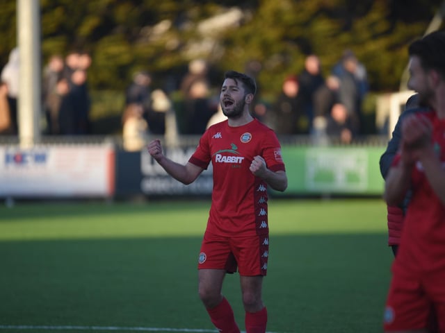 Action and goal celebrations from Worthing's 3-0 Isthmian premier win over Enfield at Woodside Road / Pictures: Marcus Hoare