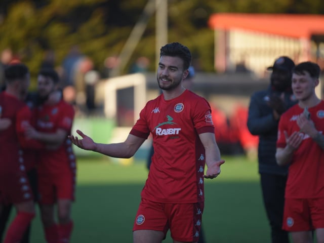 Action and goal celebrations from Worthing's 3-0 Isthmian premier win over Enfield at Woodside Road / Pictures: Marcus Hoare