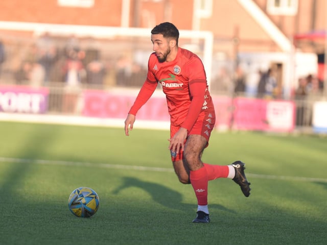 Action and goal celebrations from Worthing's 3-0 Isthmian premier win over Enfield at Woodside Road / Pictures: Marcus Hoare