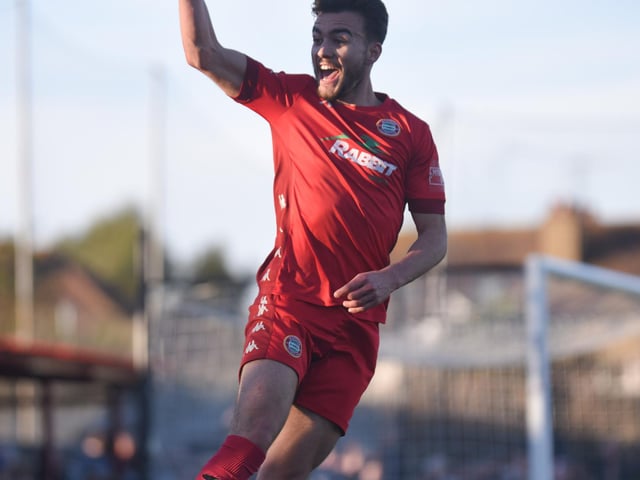 Action and goal celebrations from Worthing's 3-0 Isthmian premier win over Enfield at Woodside Road / Pictures: Marcus Hoare