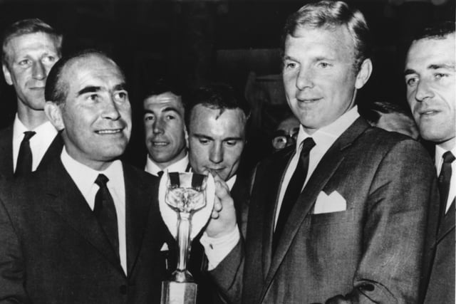 Non-league Posh won at a second Division side managed by future England World Cup winning boss Alf Ramsey (pictured with Bobby Moore) in front of 26,000 at Portman Road. In the following two seasons Ipswich won the Second Division and then First Division titles. Dennis Emery (2) and Jim Rayner scored the Posh goals. Photo: Getty Images.
