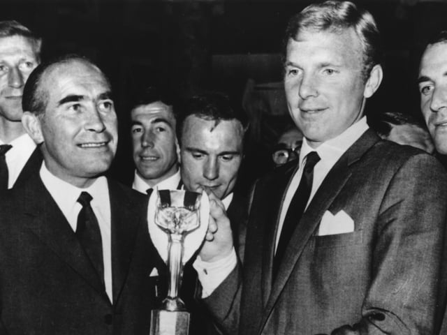 Non-league Posh won at a second Division side managed by future England World Cup winning boss Alf Ramsey (pictured with Bobby Moore) in front of 26,000 at Portman Road. In the following two seasons Ipswich won the Second Division and then First Division titles. Dennis Emery (2) and Jim Rayner scored the Posh goals. Photo: Getty Images.