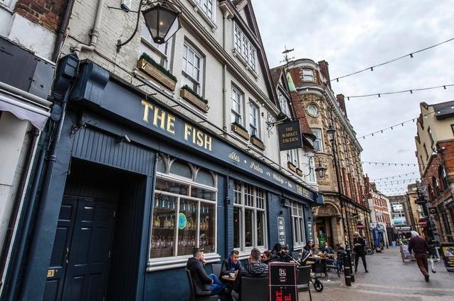 The Fish Pub Northampton
4.4 stars (431 Google Reviews) 
11 Fish St
"Great pub good efficient staff and the beer garden is the nuts"