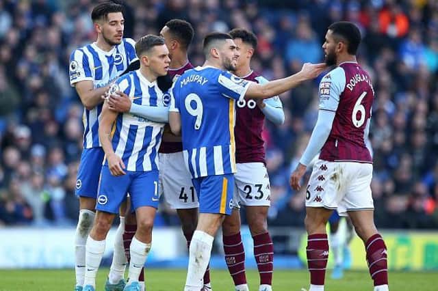 Brighton struggled to find their creative spark in a competitive match that saw nine bookings against Aston Villa