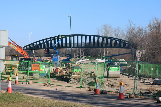 Construction of the new bridge across the A264 at Horsham started this week