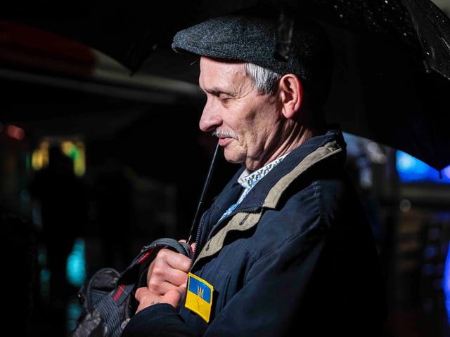 A vigil was held in Northampton town centre on Monday evening (February 28) to show support for Ukraine. Photo: Kirsty Edmonds.