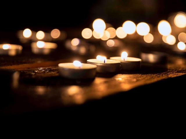 A vigil was held in Northampton town centre on Monday evening (February 28) to show support for Ukraine. Photo: Kirsty Edmonds.