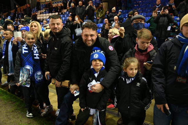 Posh fans at the Weston Homes Stadium on Tuesday (March 1).