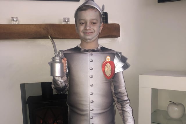 Amadeo Cammarata, aged seven, who is in Year Two at Peakirk-Cum-Glinton CofE Primary School dressed up as the Tin Man with the biggest heart.