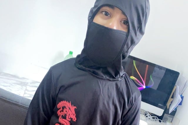 Deen dressed as Super Ninja.