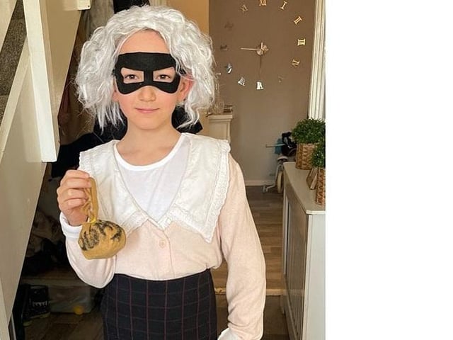 Freddie in Year Four in a Gangsta Granny costume - homemade last night after just getting back from holiday.