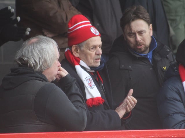 Reds fans. Crawley Town v Scunthorpe United. Picture by Cory Pickford SUS-220503-184317004