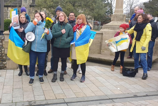 Ukrainian nationals, one by one, spoke of their trauma and their families back in their homeland. Photo: Councillor Lee Cowen
