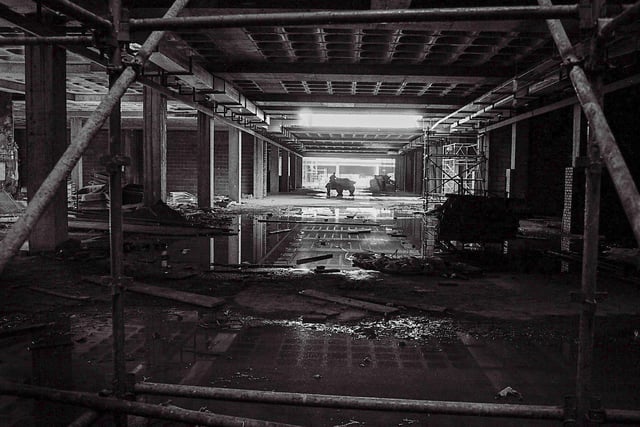 Construction work on the Queensgate Shopping Centre.